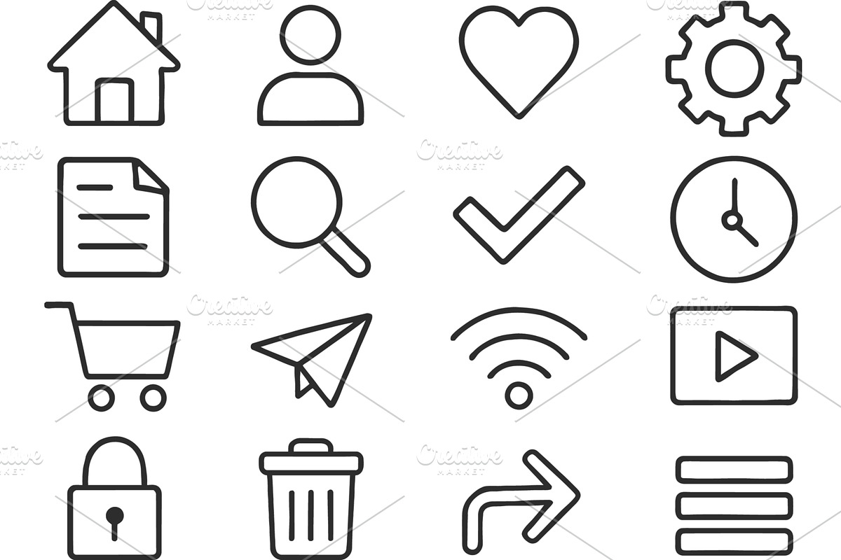 Vector illustration of line icons, a Technology Illustration by ZinetroN