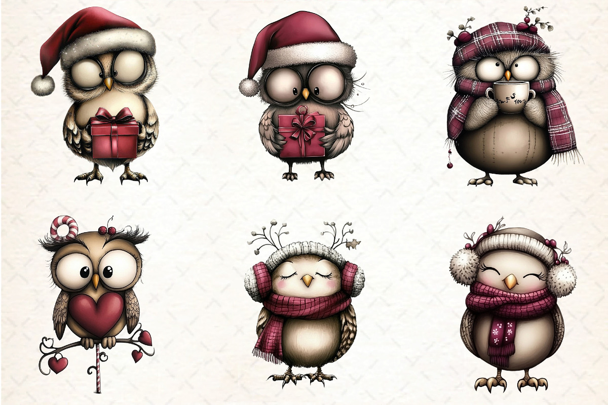 Whimsical Owl Clipart, an Illustration by DreamCafeArt (Photo 4 of 7)