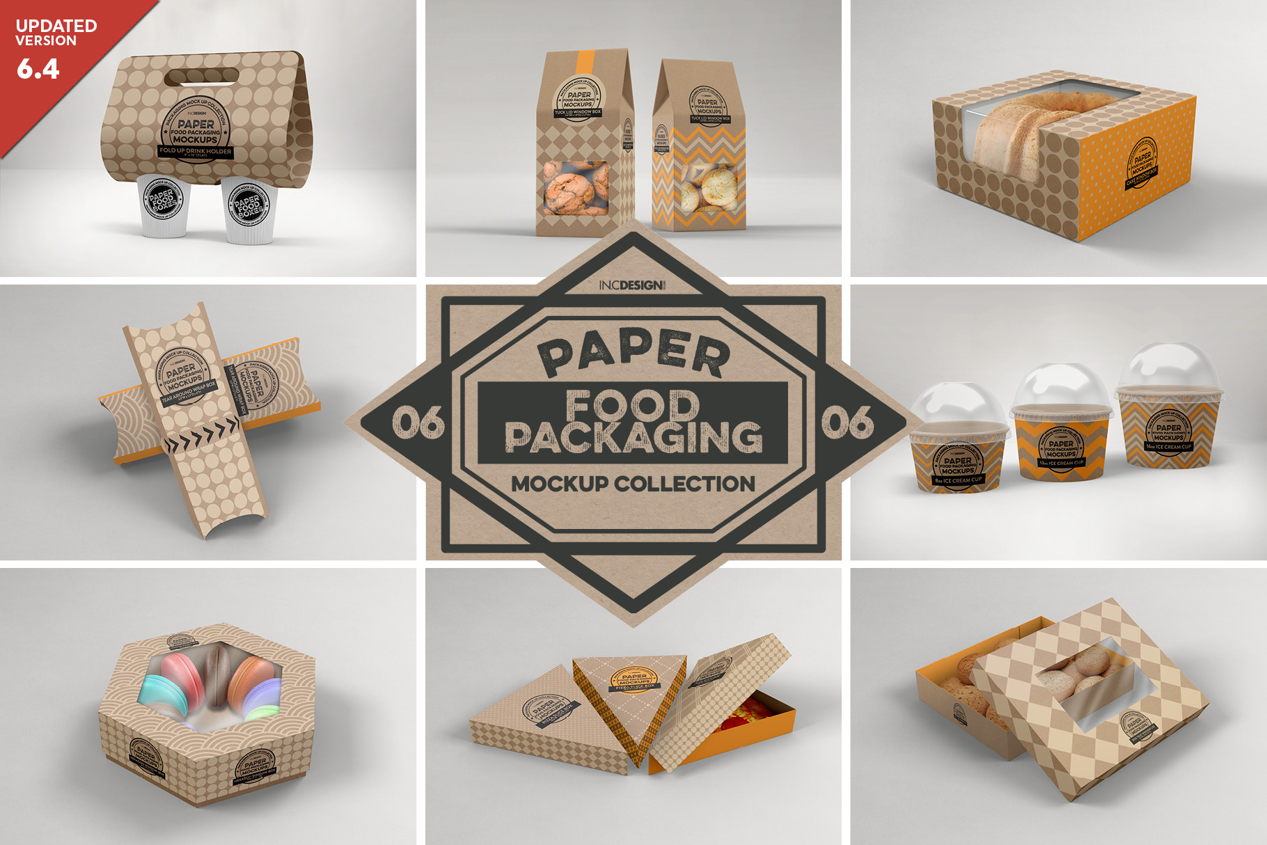 VOL.6: Food Box Packaging Mockups, a Cups & Container Mockup by INCDesign