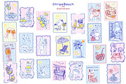Mediterranean Summer & Stripe Beach, a Seasonal Illustration by Watercolor dreams (Thumbnail 2 of 3)