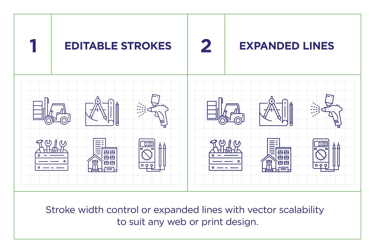 Building & Construction Line Icon Set