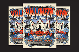 Halloween Night Party Flyer, a Flyer Template by Muhamad Iqbal hidayat