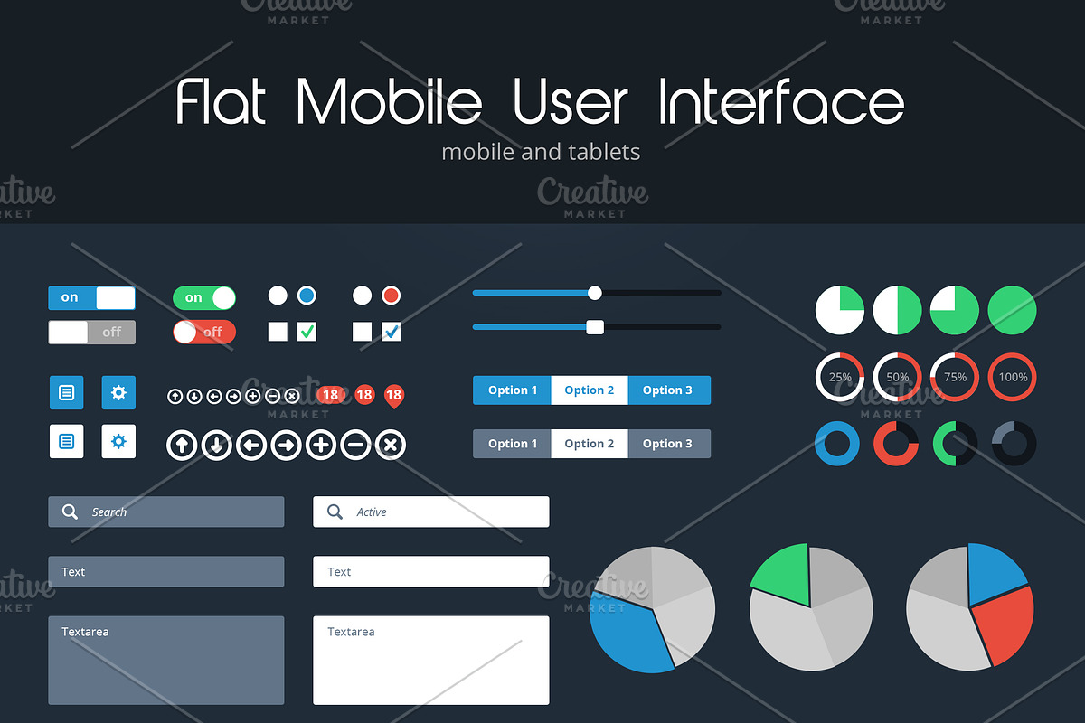 Flat Mobile UI, a Product Mockup by Florin Constantin (Photo 2 of 2)