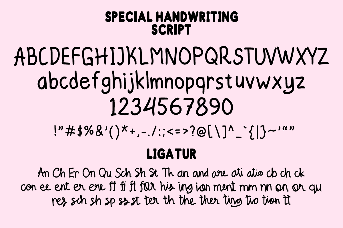 Special Handwriting -Modern Font Duo, a Handwritten Font by KiddoGlyphs Studio (Photo 5 of 5)