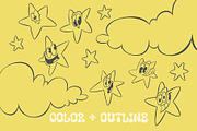 Groovy star characters, an Illustration by Anastasiya Klempach (Thumbnail 4 of 4)