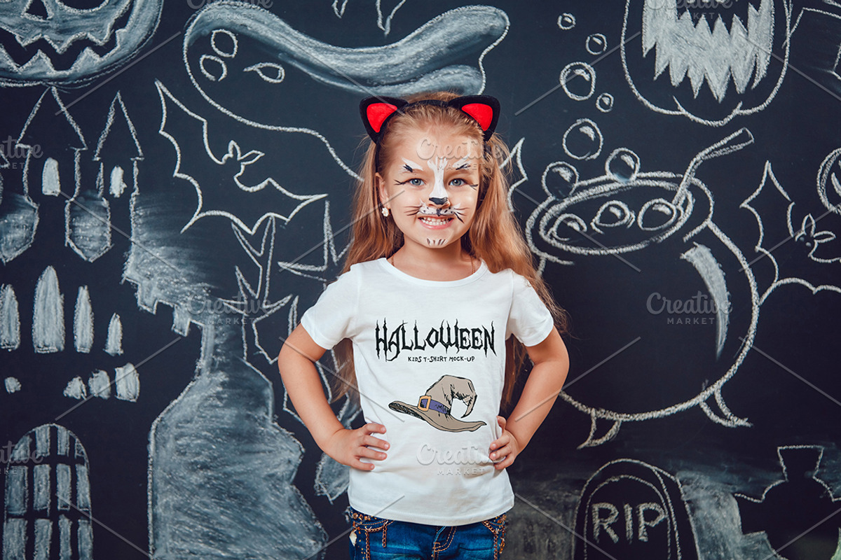 Halloween Kids T-Shirt Mock-Up, a Shirt Mockup by Freeman Studio (Photo 15 of 19)