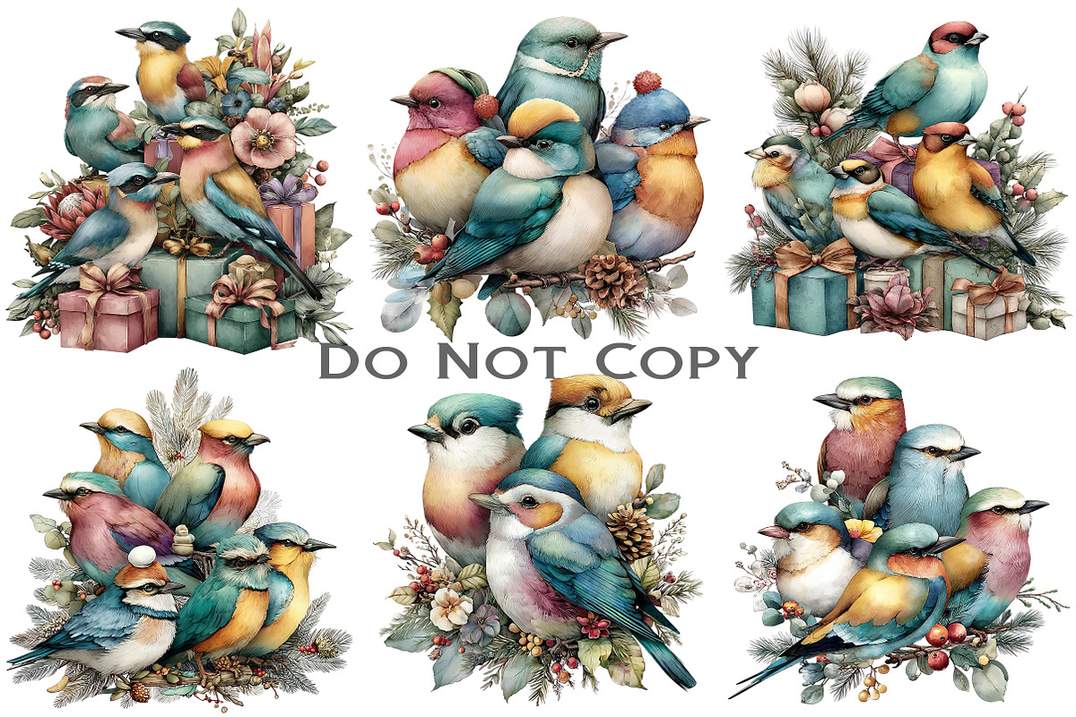 Christmas Birds Clipart, an Illustration by Craft Nest (Photo 6 of 7)