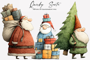 Quirky  Santa Clipart, an Illustration by Designworld