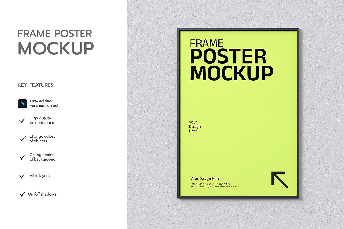 Minimal Poster Frame Mockup, a Product Mockup by graphypix (Photo 2 of 4)