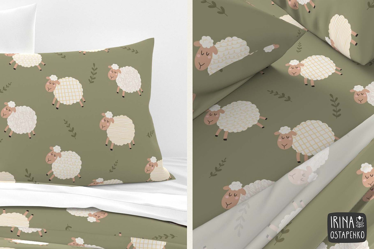 Cute Sheep Seamless Pattern, a Wallpaper Graphic by Irina Ostapenko (Photo 5 of 5)