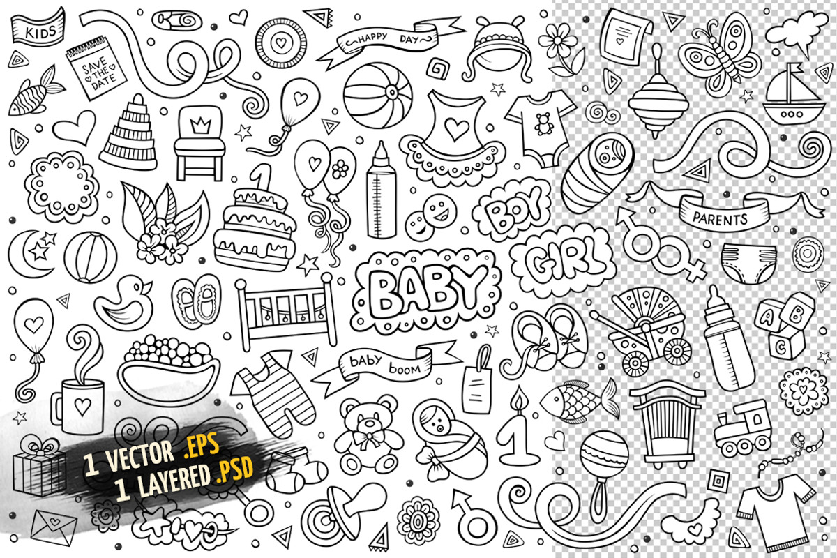 Baby Objects & Symbols Set, an Object Graphic by BALABOLKA (Photo 3 of 4)