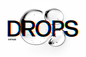 Water Drops Text Effects, a Layer Style Add-On by Design Squad