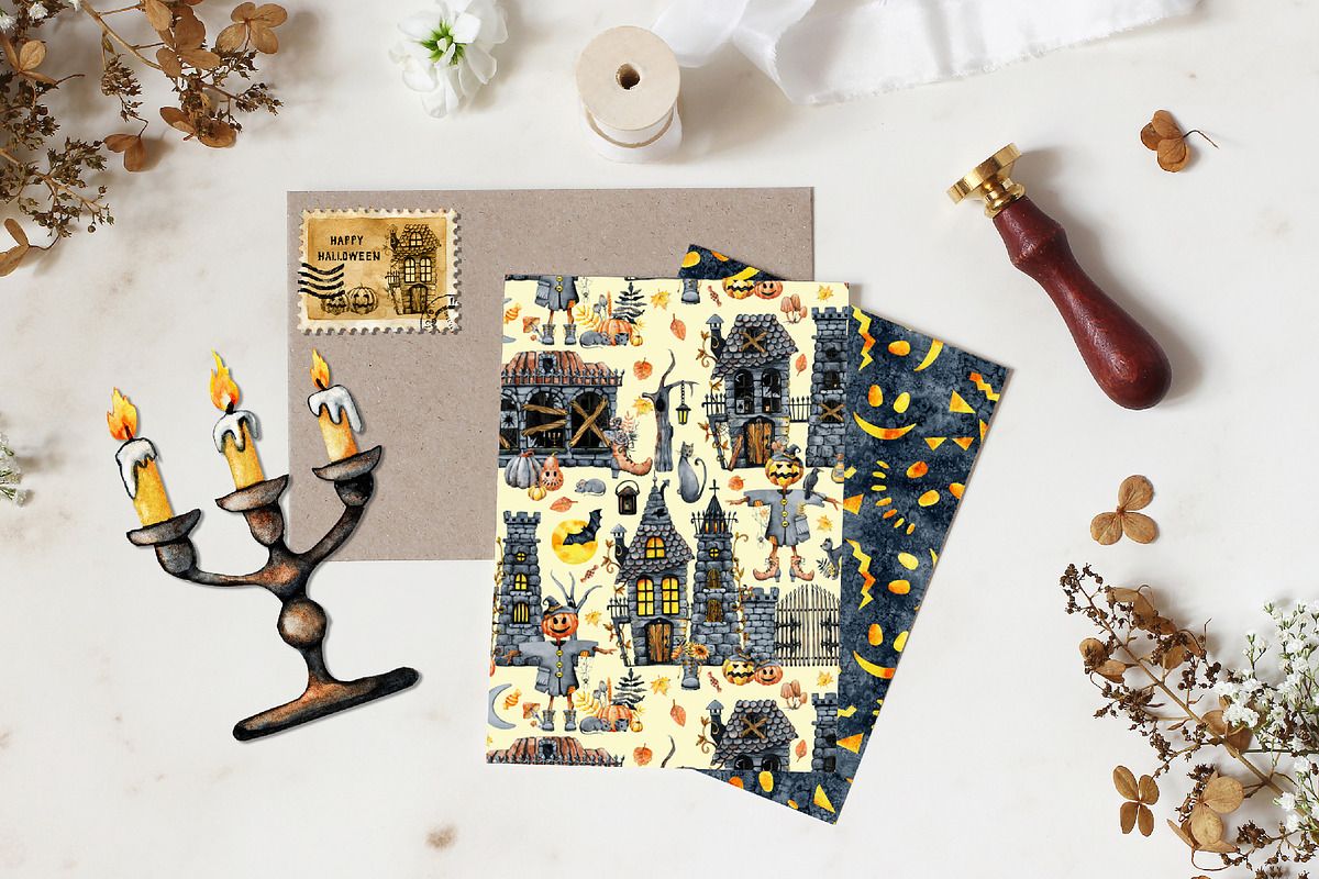 Castle Halloween digital paper, a Pattern Graphic by Artmanata (Photo 6 of 6)