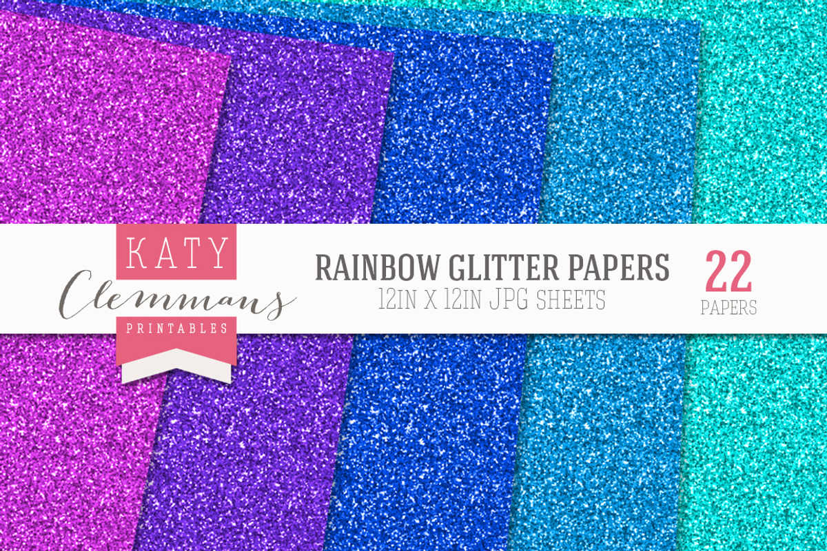 Rainbow Glitter Papers bumper pack preview 2