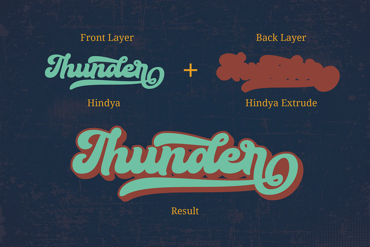Hindya - Bold and Retro, a Script Font by ahweproject (Photo 2 of 9)