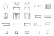 100 Interior Design Stamps Procreate, a Brush Add-On by aivos (Thumbnail 5 of 6)