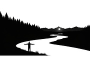 Nature Landscape Silhouette Vector B, an Illustration by Designer_Momina (Thumbnail 40 of 51)