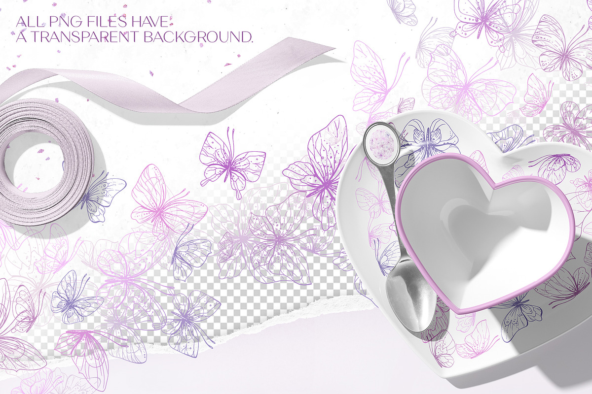 Romantic Line Art Butterflies Vector, an Illustration by NATASHA CHU (Photo 5 of 18)