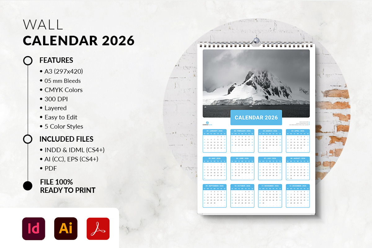 2026 Printable Wall Calendar preview 2