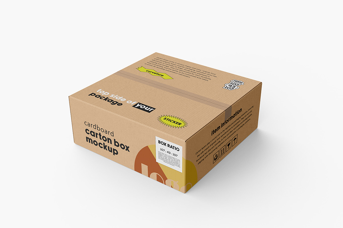 Cartoon Box Mockup, a Packaging Mockup by Ram Studio LLC (Photo 10 of 23)