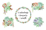 Watercolor Succulents, an Illustration by MariePierLaf (Thumbnail 3 of 3)
