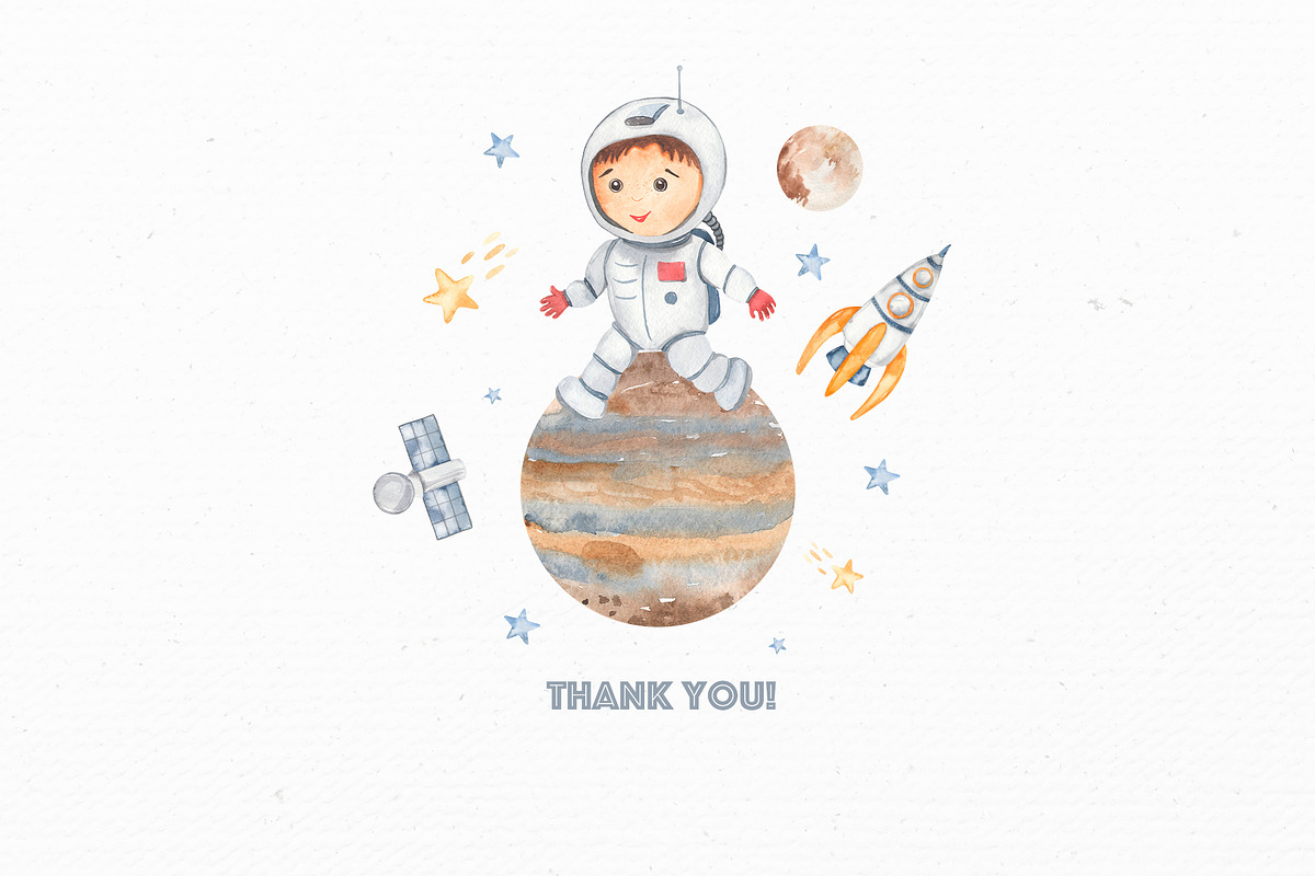Space adventure watercolor, an Illustration by Marina Ermakova (Photo 13 of 13)