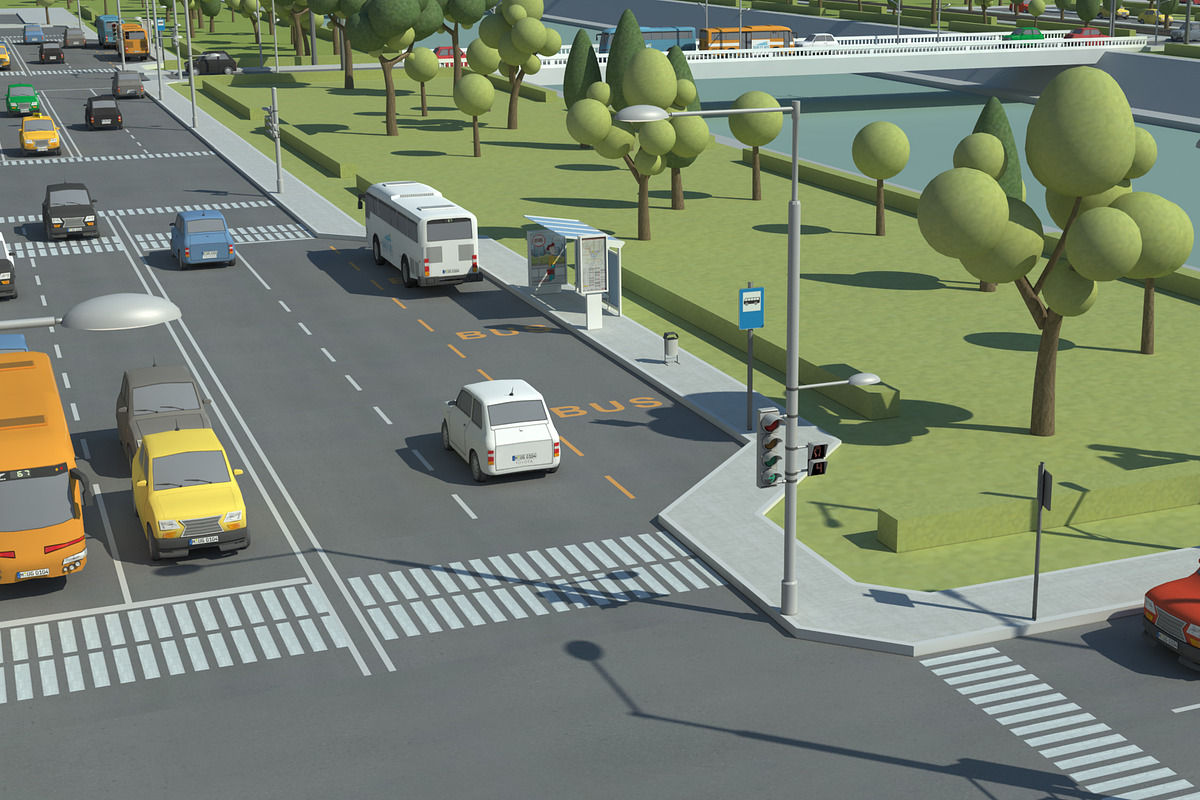 Realistic Lowpoly Simple City VR/AR, an Environmental 3D Model by NOMODOL (Photo 24 of 59)