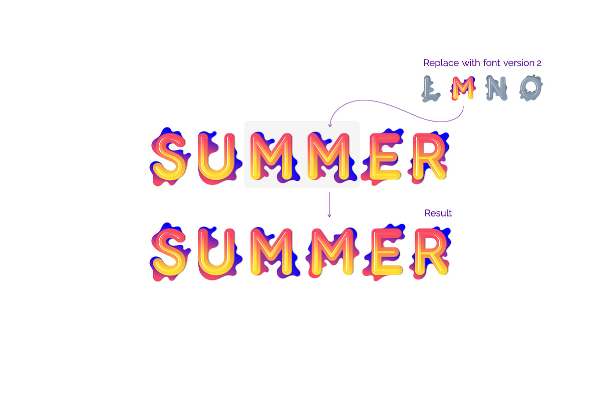 Plastic font / Illustrated letters, a Font by alekseiderin (Photo 3 of 8)