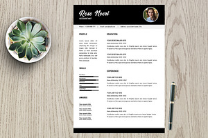 Resume Template 2 Page Pack Rose