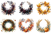 Fall Wreath Clipart, Autumn Wreath, an Illustration by DreamArtGraphic (Thumbnail 3 of 4)
