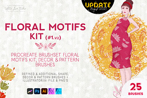 Procreate Brushes Floral Motifs Kit