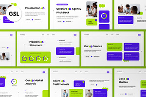 White Blue Pitch Deck Google Slide, a Presentation Template by graphicook