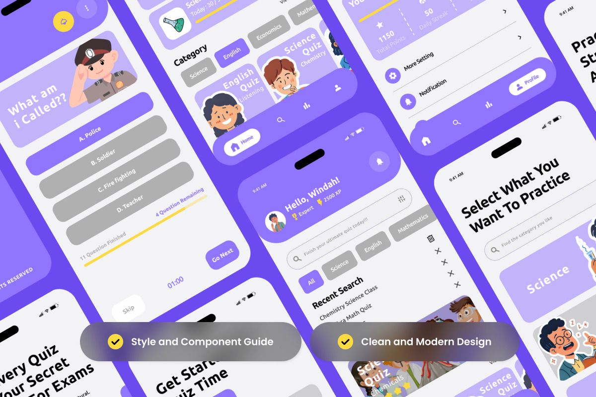CerdasQ – Study Test UI Kit, an App Template by productype1 (Photo 3 of 5)