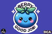 Funny,Berry Good Job Sticker, an Illustration by DreamCafeArt (Thumbnail 1 of 7)