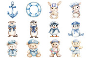 Watercolor Coastal Baby Clipart PNG, a Seasonal Illustration by CitraGraphics (Thumbnail 3 of 6)