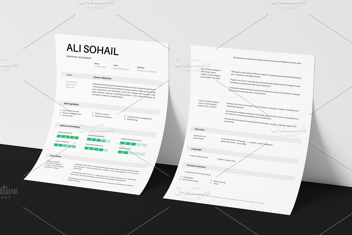 CV / Resume Template, a Resume Template by My design tools (Photo 2 of 3)