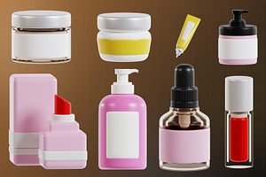 Skincare Icon 3D Illustration Pack