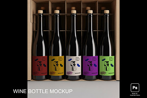 Wine Bottle Mockup, a Product Mockup by Aquarianz Studio