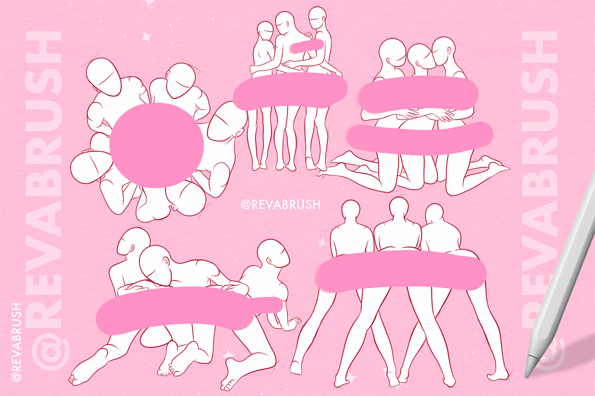 Procreate Mature Female pose brushes, a Brush Add-On by Revabrush (Photo 2 of 5)