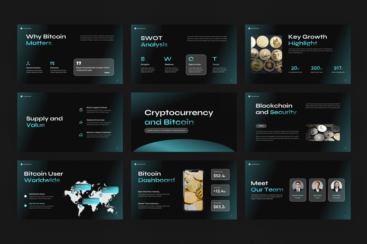 Cryptocurrency Bitcoin Google Slides, a Presentation Template by Loin Studio (Photo 3 of 4)
