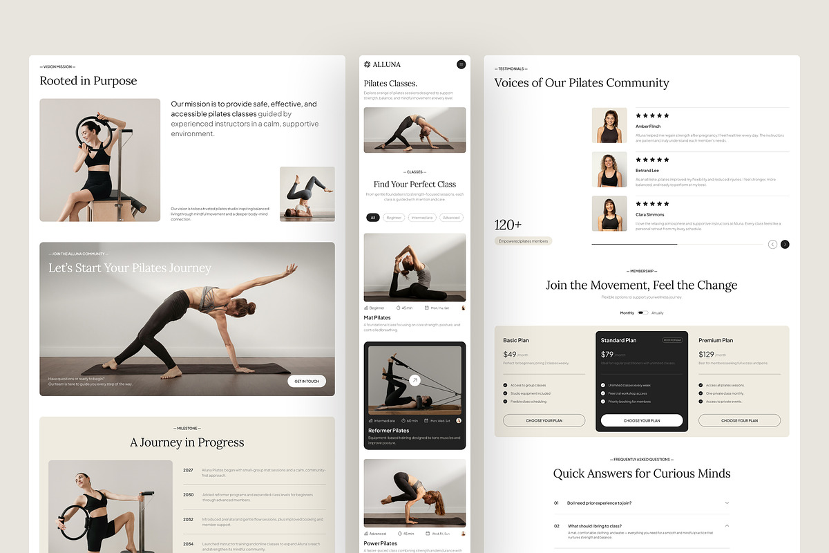 Pilates Studio Website UI Figma, an UI Kit Template by peterdraw (Photo 4 of 7)