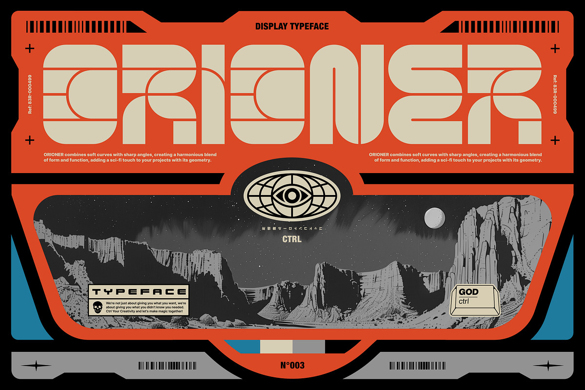 Orioner Display Typeface, a Sans Serif Font by God Control (Photo 2 of 8)