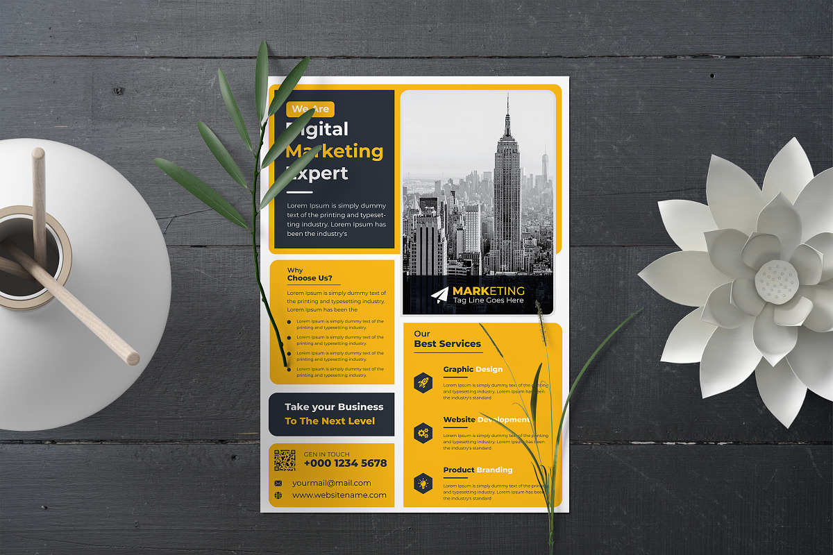 Corporate Theme Business Flyer, a Marketing Template by Graphiexperto (Photo 2 of 6)
