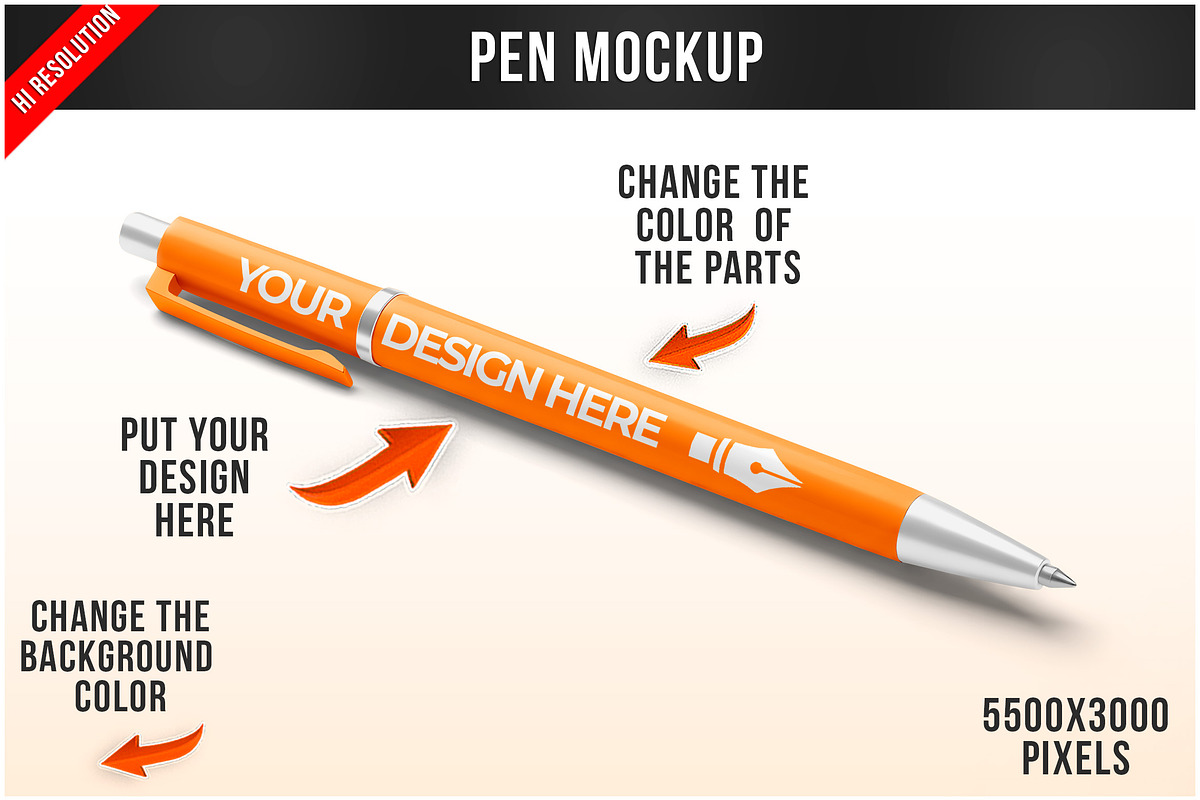 Pen Mockup PSD, a Product Mockup by Bruno's Shop (Photo 1 of 4)