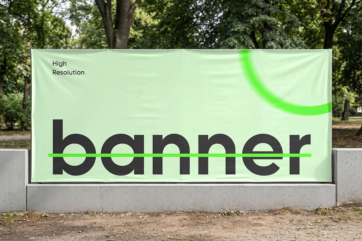 Street Fence Banner Mockup, an Advertising Mockup by graphypix (Photo 1 of 4)