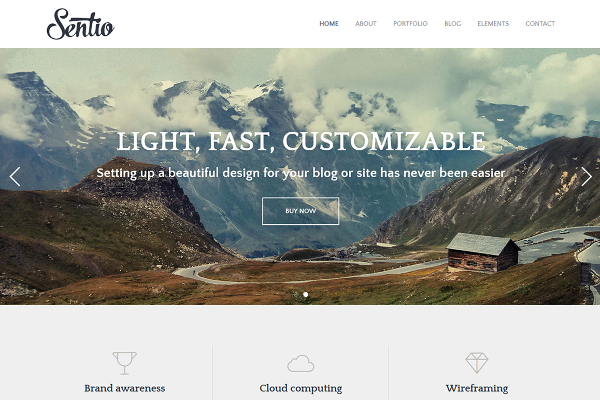 Sentio Pro - elegant blog WP theme, a WordPress Template by designhooks (Photo 1 of 4)