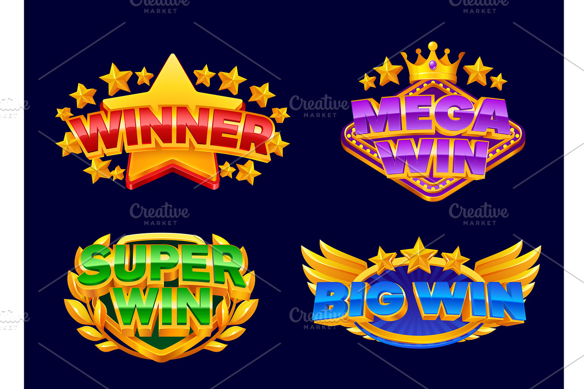 Casino win game signs set, an Object Illustration by Buch&Bee