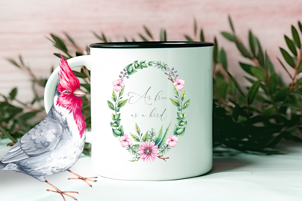 Birds in Bloom Watercolor Floral set, an Animal Illustration by SashaKondr (Photo 6 of 17)