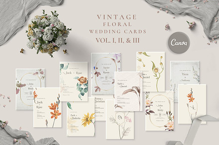 48 Vintage Wedding Cards Collection, an Invitation Template by EvitePapery