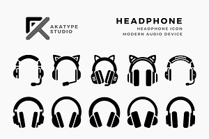 Headphone Icon Vector, an Icon by Akatype Studio